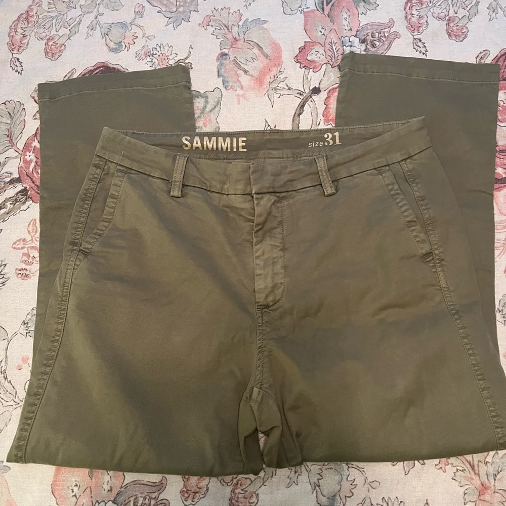 J. Crew Women’s Crop demi-boot olive green khaki pants size 31